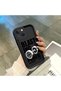 iPhone 15 Compatible Black Silicone Case Fitness Dumbbell Motivational Pattern Camera Protected Shock Absorbing