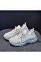 Women's Beige Mesh Lace-Up Sneakers