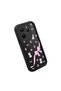 Redmi Note 14 4g Compatible Black Silicone Case Cat-Pink Ribbon Flower Pattern Camera Protected Shock Absorbing - 4