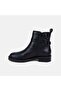Women's Black Belt Detailed Zippered Leather Boots - 3