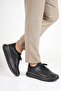 Genuine Leather Men's Walking Shoes Casual Comfort Stretch Structure Laceless Use Orthopedic Daily Comfortable Sole Black Sneaker - 6