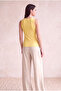 Women's Cotton Yellow Sleeveless Crew Neck Ribbed Undershirt Sanne - 6