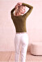 Women's Modal / Cotton Olive Green Fitted Boat Neck Blouse Patsy - 4