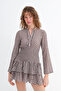 Checkered Ruffle Mini Dress E19036 - 2