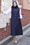 Navy Blue Long Quilted Vest 19303 - 3