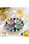 Home 26 cm Sardines Blue Fruit Plate and 4-Piece Snack Bowl Set