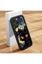 iPhone 15 Compatible Black Silicone Case Starry Night Black Cat Pattern Camera Protected Shock Absorbing - 3