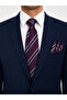 8 cm Claret Red Navy Blue Striped Tie and Handkerchief Set