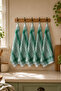 Set of 5 Plaid Patterned Kitchen Towels & Drying Cloths 50X70 cm Green Checkered Cotton Kitchen Napkins