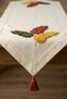 Autumn Leaf Punch Embroidered Runner 40X130 cm Cotton Panama Linen - 5