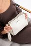 Cream Women's Medium Size Faux Leather Shoulder and Crossbody Bag Snm1437 - 8