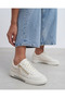 Women's flat sole zipper detailed casual comfortable sports shoes