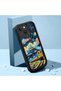 iPhone 15 Compatible Black Silicone Case Starry Night Train and Castle Pattern with Camera Protection Shock Absorbing - 3
