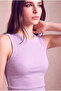 Women's Cotton Lavender Sleeveless Crew Neck Ribbed Undershirt Sanne - 3