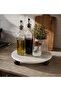 Natural Marble Presentation Stand with Wooden Legs, Round Presentation Tray, Kitchen and Vanity Table Decor, New Home Gift - 3
