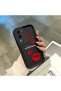 Oppo A5 4G/5G Compatible Black Silicone Case Red Lipstick Pattern Camera Protected Shock Absorbing