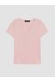 Vizyon New Season Pink V-Neck Lace Detailed Blouse - 5