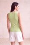 Women's Cotton Sea Green Sleeveless Crew Neck Ribbed Undershirt Sanne - 5