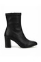 Women's leather-look ankle boots with comfortable heel and zipper closure - 3
