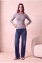 Women's Modal Gray Melange Long Sleeve Crew Neck Blouse Pernille - 3