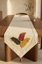 Autumn Leaf Punch Embroidered Runner 40X130 cm Cotton Panama Linen - 7