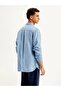 Classic Button Down Denim Gömlek - 2
