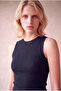 Women's Cotton Dark Navy Blue Sleeveless Crew Neck Ribbed Undershirt Sanne - 3