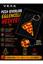 Movable Pizza Keychain 3D Printing Segmented Design Bag Accessory Gift - 5