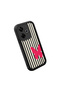 Redmi 13/13X Compatible Black Silicone Case with Black and White Stripes Butterfly Pattern, Camera Protection, Shock Absorption - 3