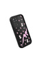 Redmi Note 11/Note 11S Compatible Black Silicone Case Cat-Pink Ribbon Flower Pattern Camera Protected Shock Absorbing - 4
