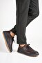Genuine Leather Men's Walking Shoes Casual Comfort Stretch Structure Laceless Use Orthopedic Daily Comfortable Sole Brown Sneaker Napoli - 6