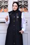 سترة مبطنة طويلة سوداء 19303 - 2