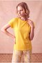 Women's 100% Viscose Yellow Folded Short Sleeve Crew Neck Relaxed Cut T-Shirt Silje - 5