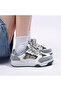 Women's Green Multi-Tone Chunky Lace-Up Sneakers - 3