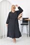 Plus Size Tencel Modal Fabric Dress with Tie-Up Detail - 6