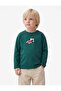Cotton Long Sleeve Crew Neck Embroidered Oversize T-Shirt
