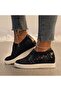 Women's Black Slip-On Sneakers - 6
