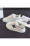 Women's White Star Lace-Up Sneakers - 5