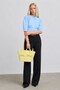 Lorin Bow Detailed Soft Leather Look Large Volume Women's Shoulder Bag Yellow - 6