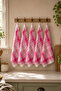 Set of 5 Plaid Patterned Kitchen Towels & Drying Cloths 50X70 cm Pink Checkered Cotton Kitchen Napkins