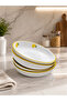 Lemon Patterned 4-Person Dinner Plate Ceramic 20 cm Serving Plates - 5