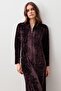 Long Sleeve Zippered Flexible Viscose Velvet Dress - 5