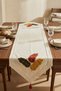 Autumn Leaf Punch Embroidered Runner 40X130 cm Cotton Panama Linen