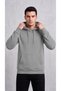 Men's Gray 3 Thread Hooded Sweatshirt with Kangaroo Pocket - 4