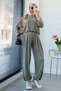 Premium Shalwar Cut Double Face Trouser Set - Khaki - 5