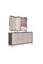 Atlanta 6 Drawer Dresser with Mirror And Stool Walnut/Beige - 2