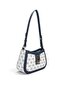 White - Navy Blue Monogram Women's Crossbody Bag Sp1132 - 2