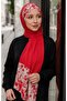 Twill Rose Scarf Combed Cotton Shawl - Red - 4