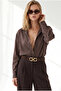 Women's Bitter Brown Textured Comfortable Fit Shirt Gml-19001432 - 3
