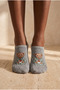 Unisex Teddy Patterned Invisible Socks Light Gray - 2
